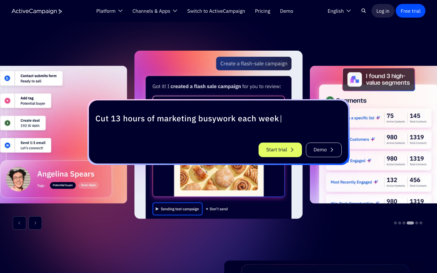 ActiveCampaign dashboard screenshot