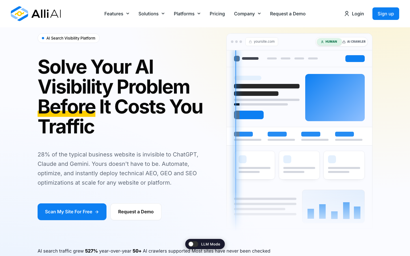 Alli AI dashboard screenshot