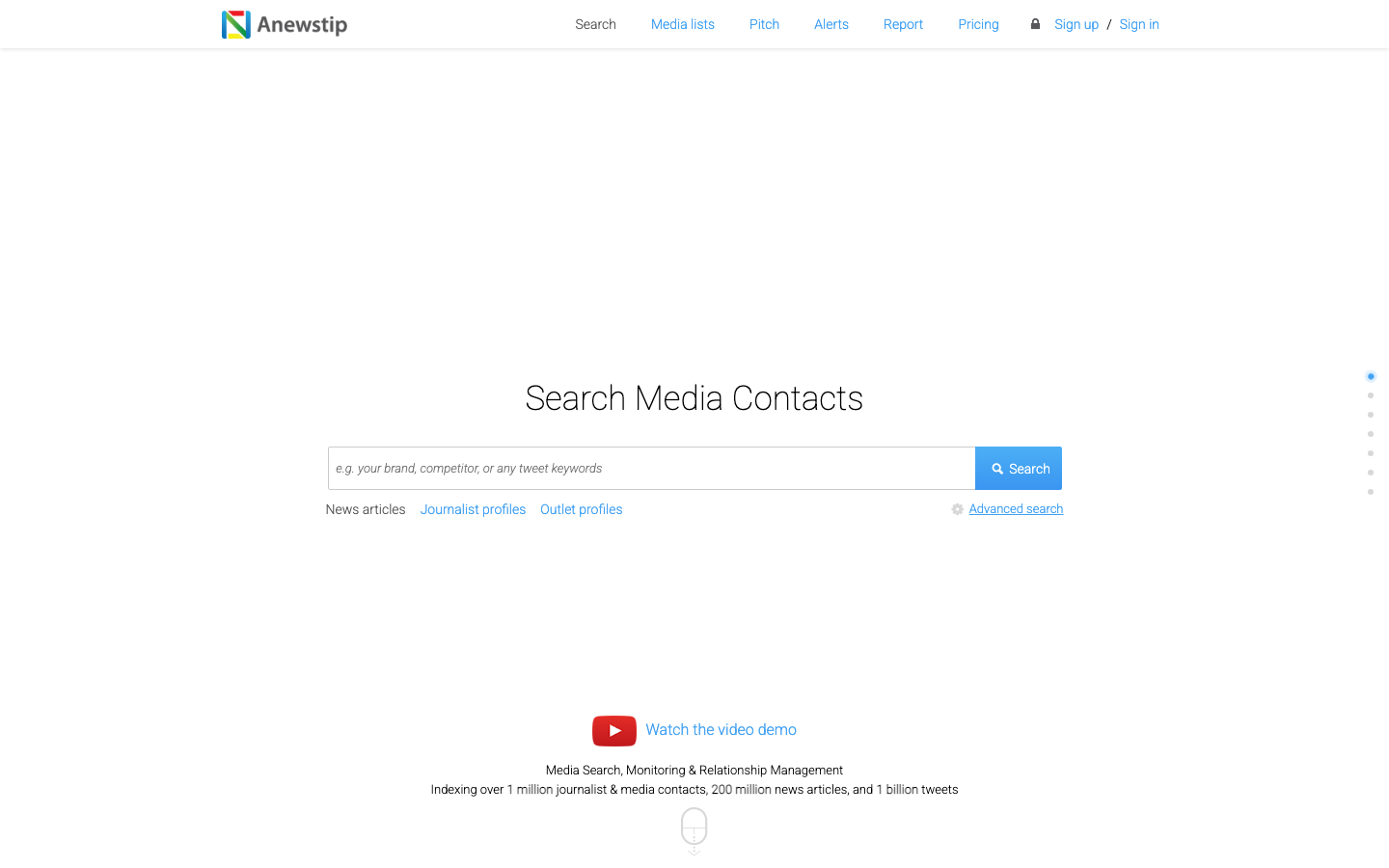 Anewstip dashboard screenshot