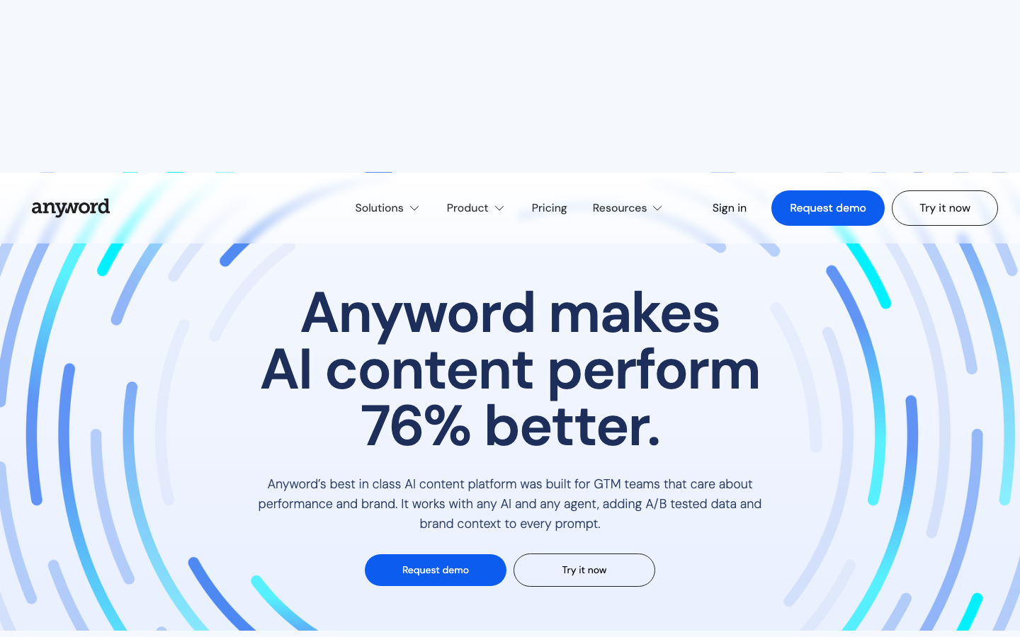 Anyword dashboard screenshot