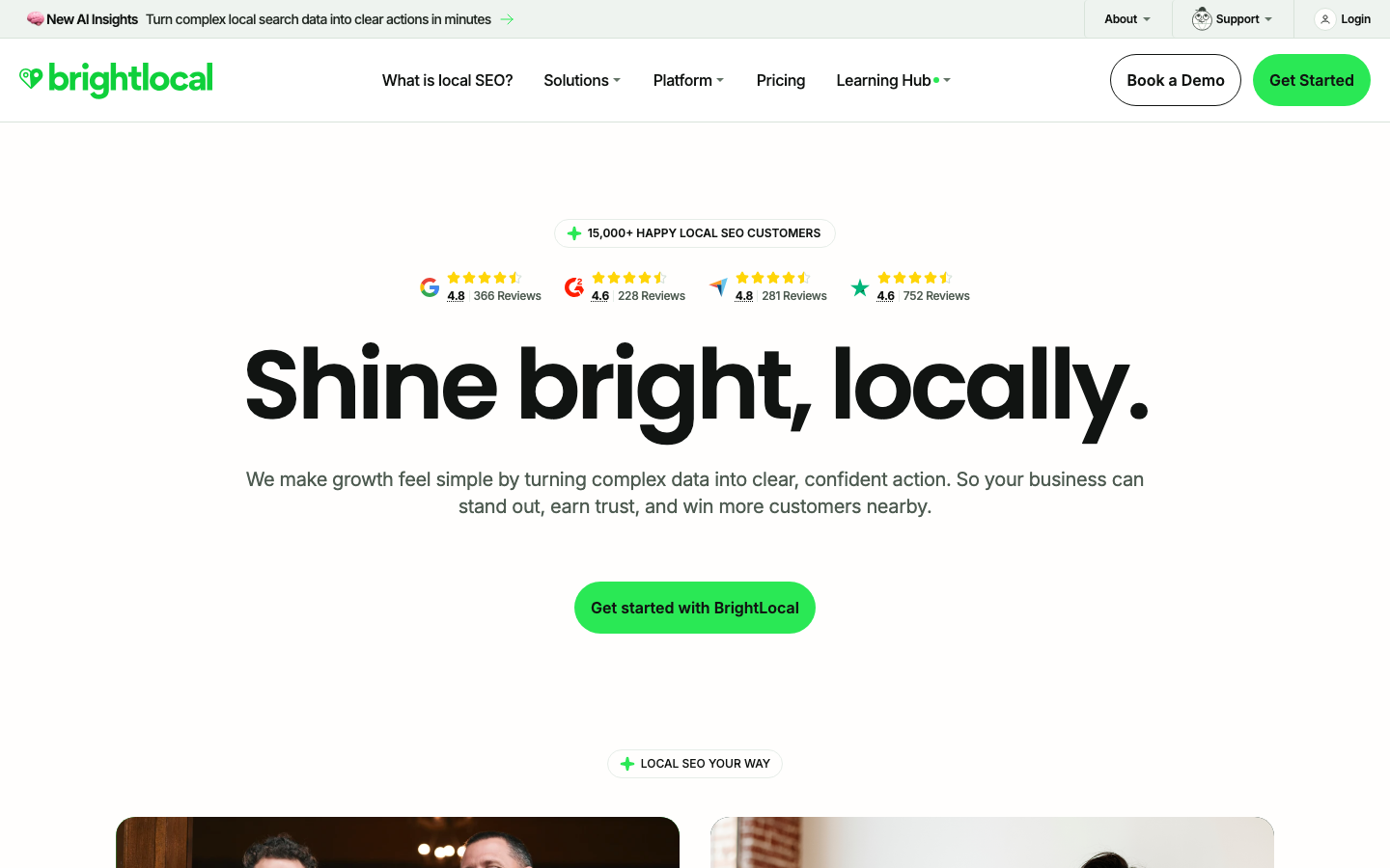 BrightLocal dashboard screenshot