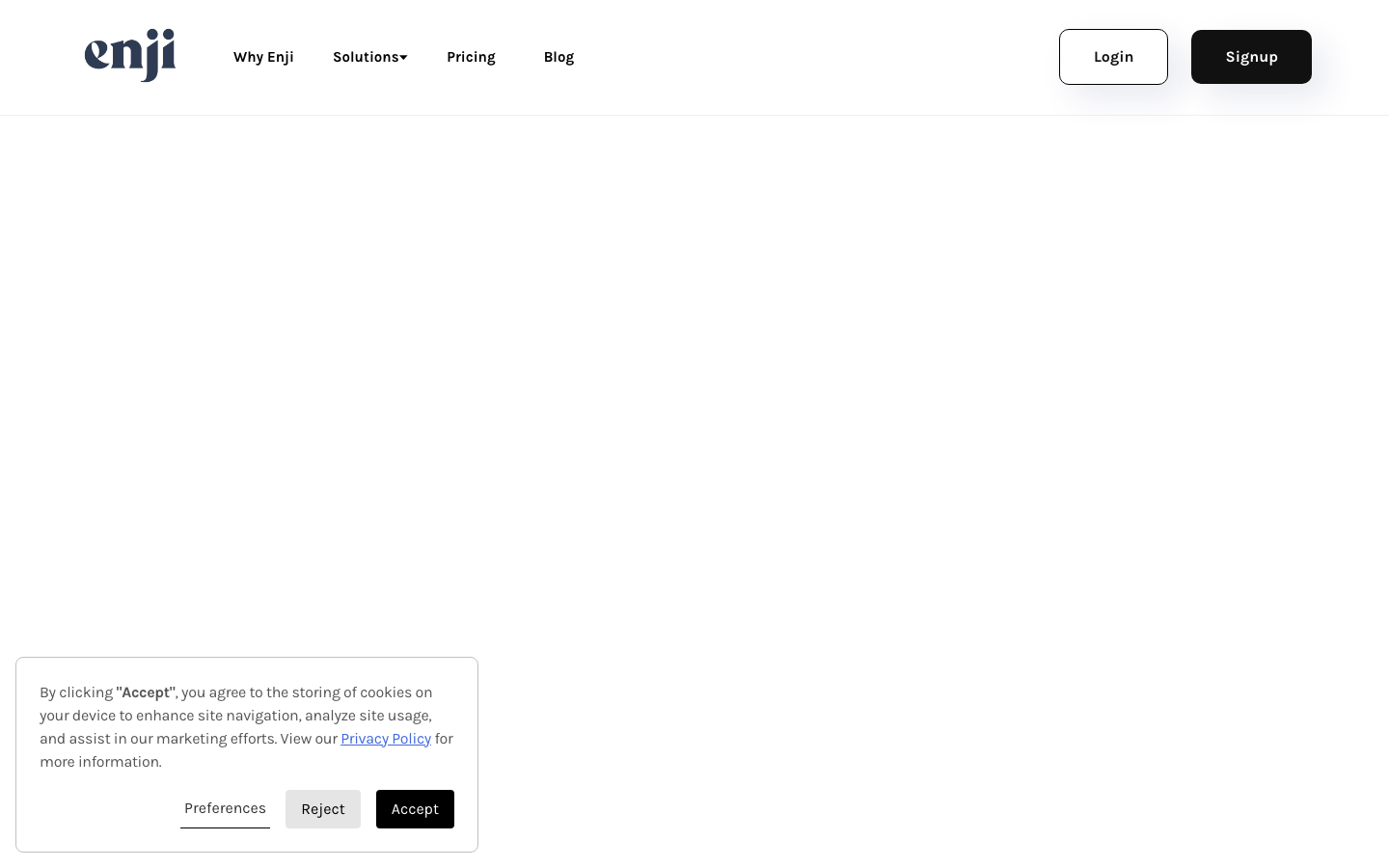 Enji dashboard screenshot