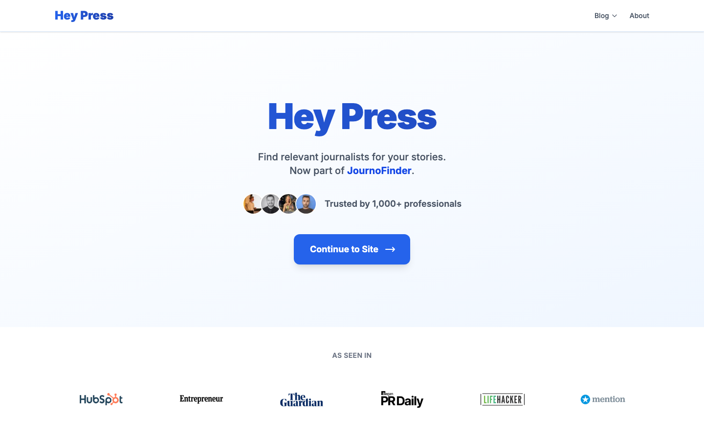 Hey Press dashboard screenshot