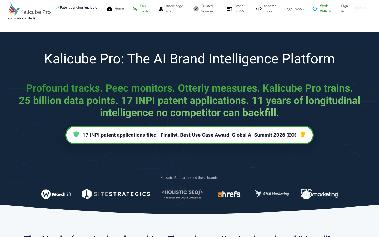 Kalicube Pro dashboard screenshot