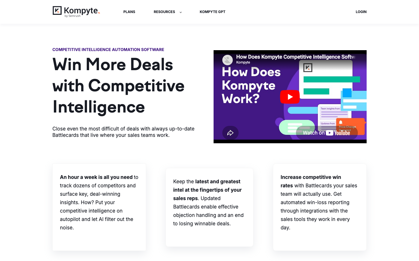 Kompyte dashboard screenshot