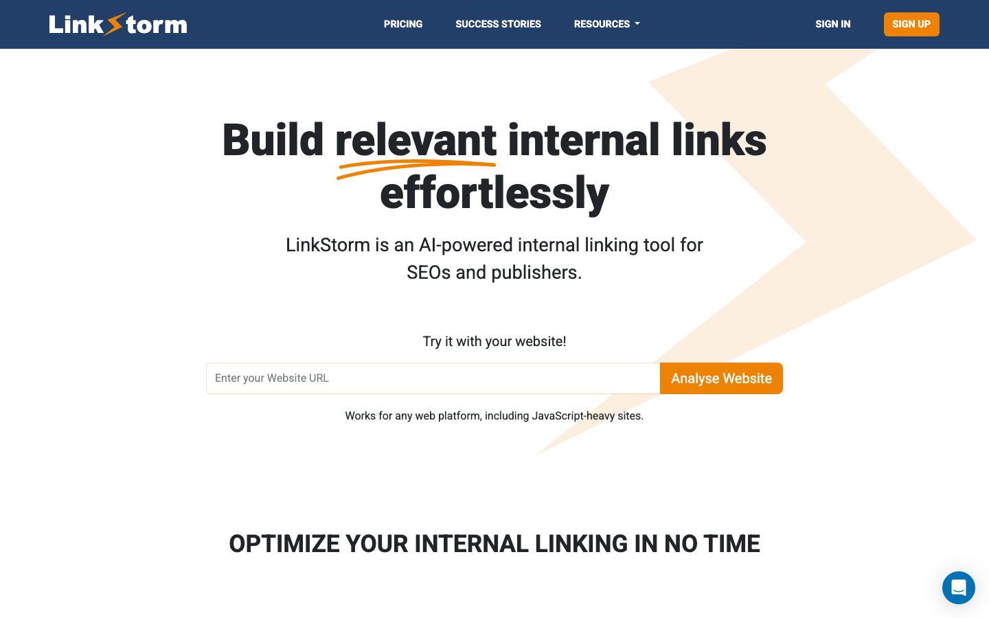 Linkstorm dashboard screenshot