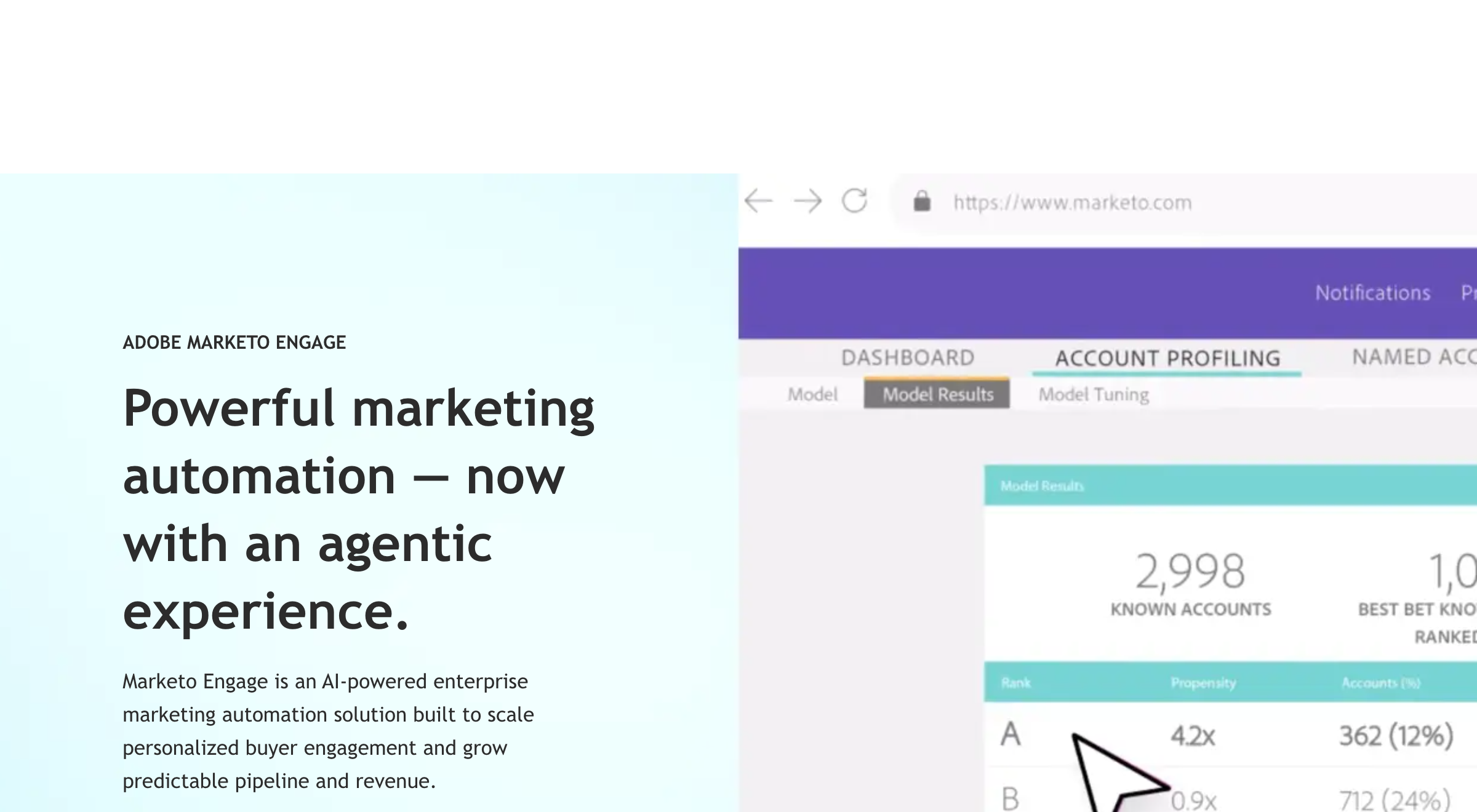 Marketo Engage dashboard screenshot