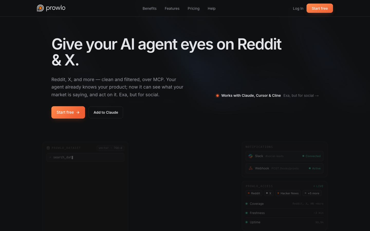 Prowlo dashboard screenshot