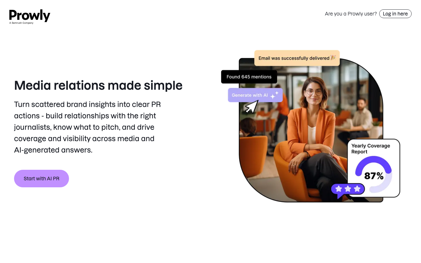 Prowly dashboard screenshot
