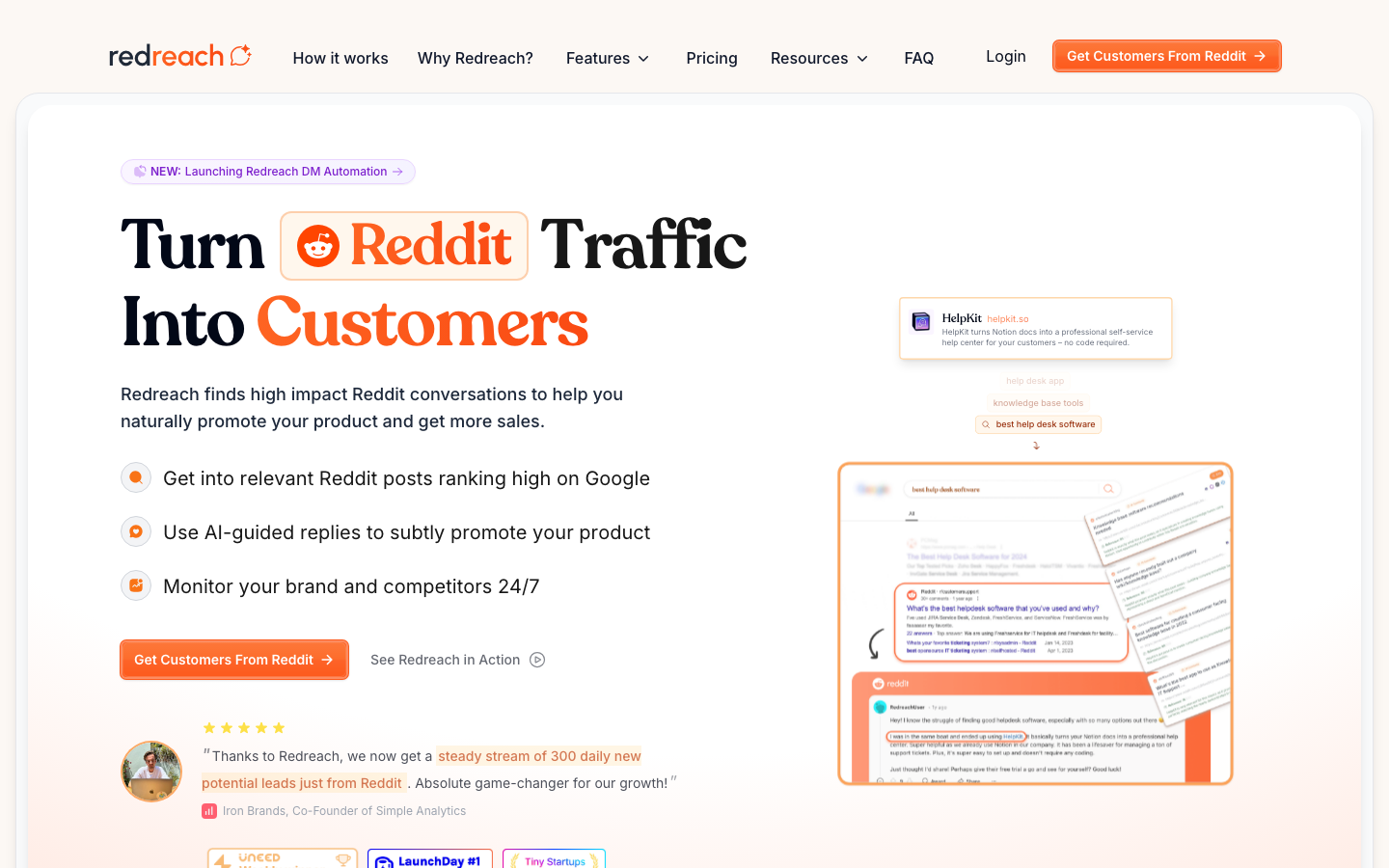 Redreach dashboard screenshot