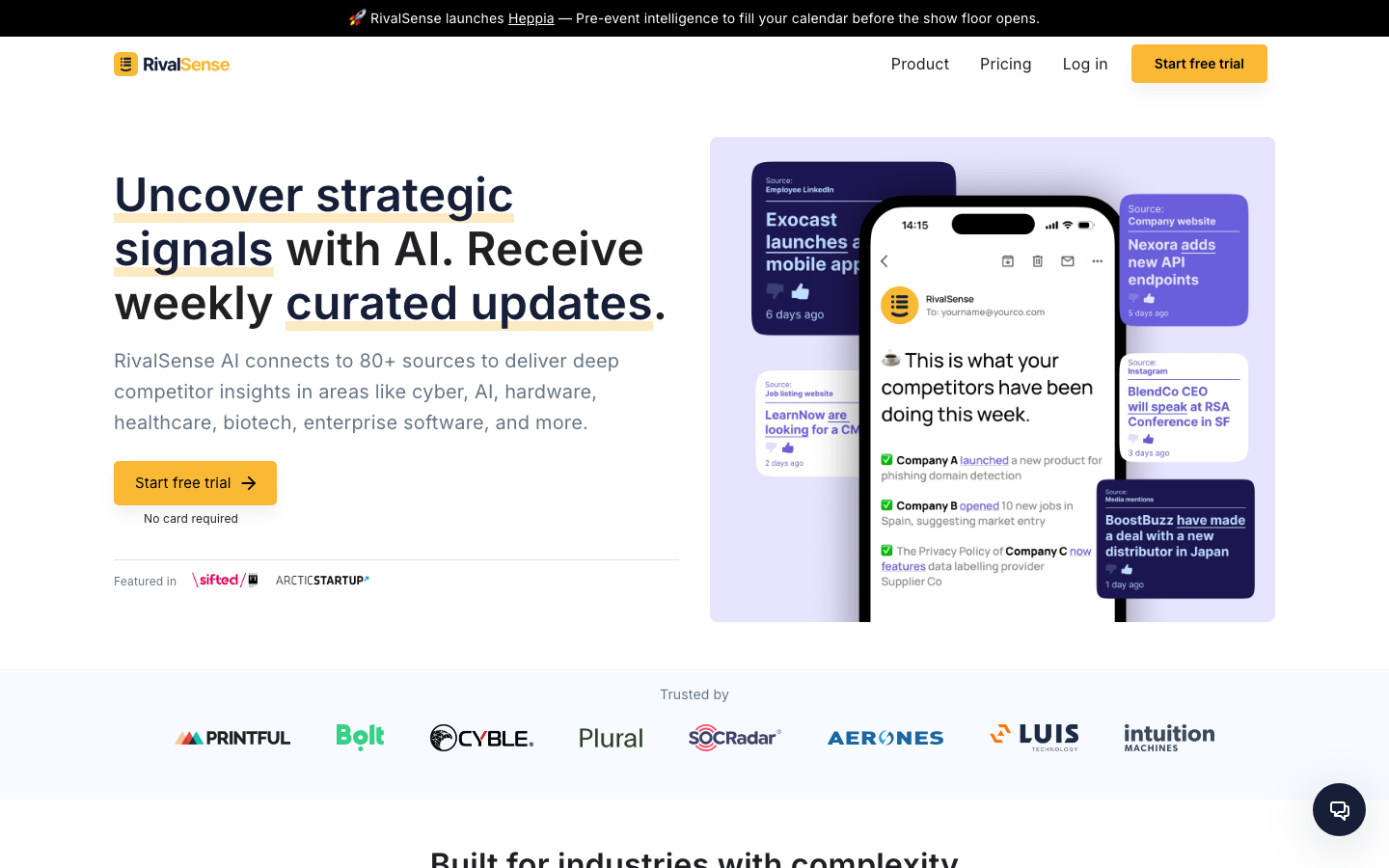 RivalSense dashboard screenshot
