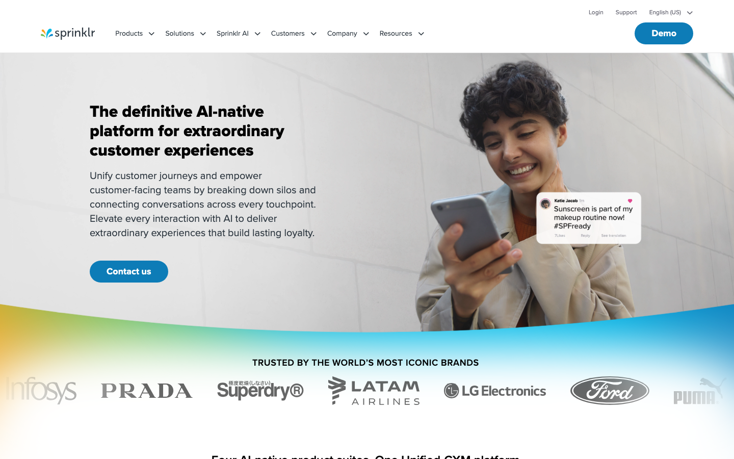 Sprinklr dashboard screenshot