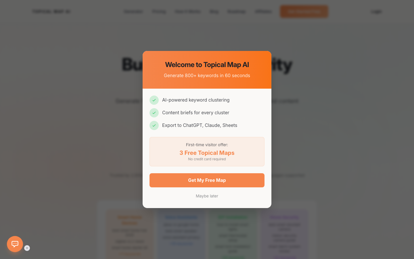 TopicalMap AI dashboard screenshot