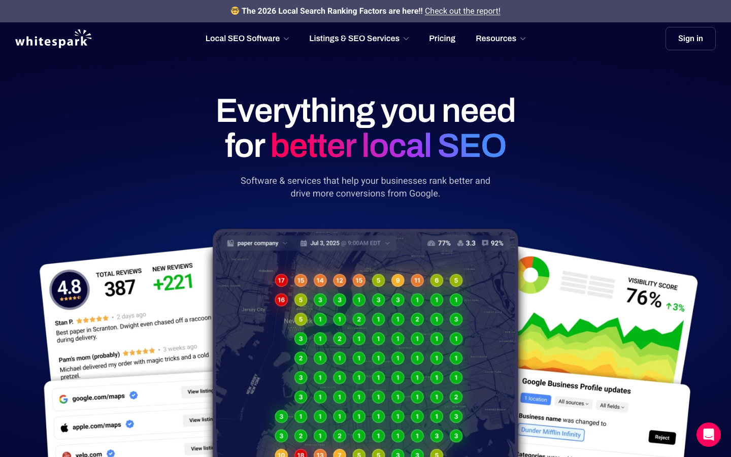 Whitespark dashboard screenshot