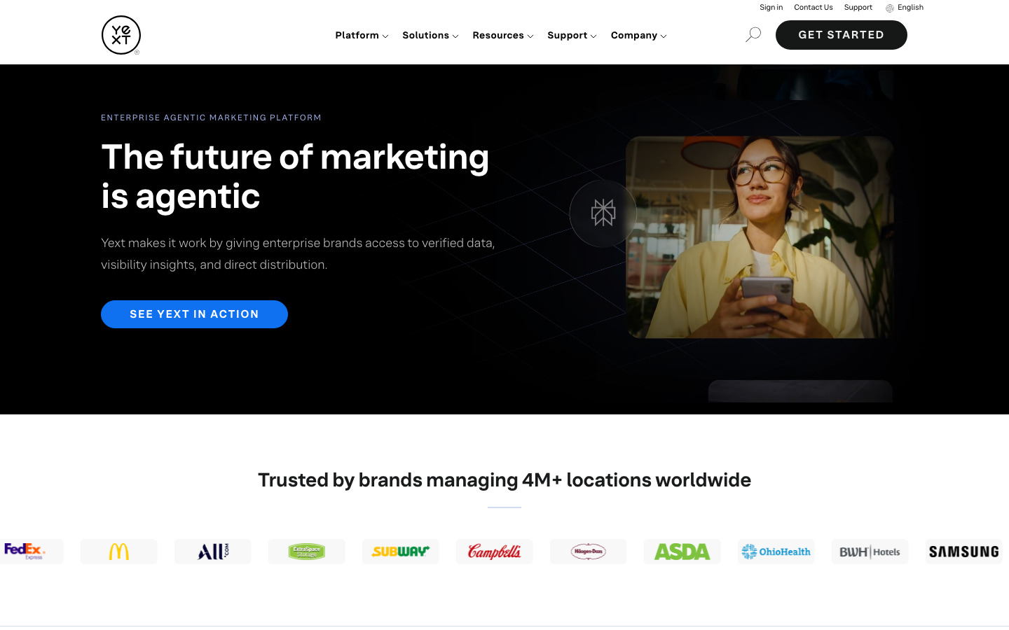 Yext dashboard screenshot